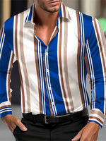 New Spring And Autumn Men's Shirt Elastic Solid Color Dot Printed Shirt Temperament Casual Standing Collar Long Sleeve Cardigan