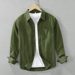 Simple Solid Shirt for Men Cotton Loose Soft Long Sleeve Shirts Classics All-match Men's Clothing