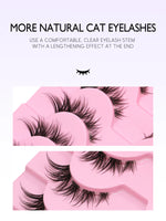 GROINNEYA Cat Eye Lashes Faux Mink Eyelashes  Fake Lashes Natural Look Wispy Winged End Eye Elongated Eyelashes