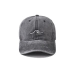 Washed Cotton Baseball Cap Solid Color Wave Embroidery Washed Hip Hop Hat Summer Men's Women's Outdoor Sports Snapback Sun Hats