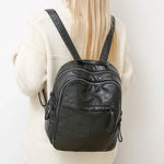 Large Capacity Washed Leather Backpack Women Shoulder Bag Waterproof and Soft Travel Backpack Mother Big PU Mochilas Feminina