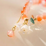 Korean New Lily of the Valley Flower Bracelet For Women Purple Green Blue Colorful Crystal Beaded Elastic Rope Bracelets Jewelry