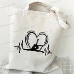 Books Heartbeat Women Fashion Shoulder Bag Bookworm Bibliophile Student Tote Bag 2024 New Heartbeat Trend Lady Commuter Handbag