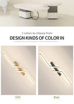 Modern LED Line Ceiling Lamp modern Living Room Dining Room Master Bedroom Study Fixture Gold Black Ceiling Lights Illumination
