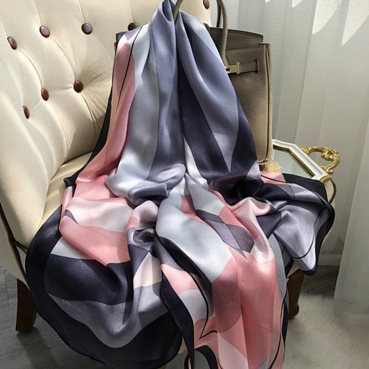 Spring Scarf Women's Luxury Design Polyester Material Smooth Scarf Soft Shawl Beach