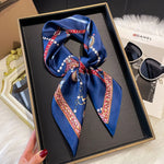 2025 Luxury Horse Print Female Silk Neck Scarf Square Hair Scarves Foulard Head Band Shawls Wraps Neckerchief Bandana Women