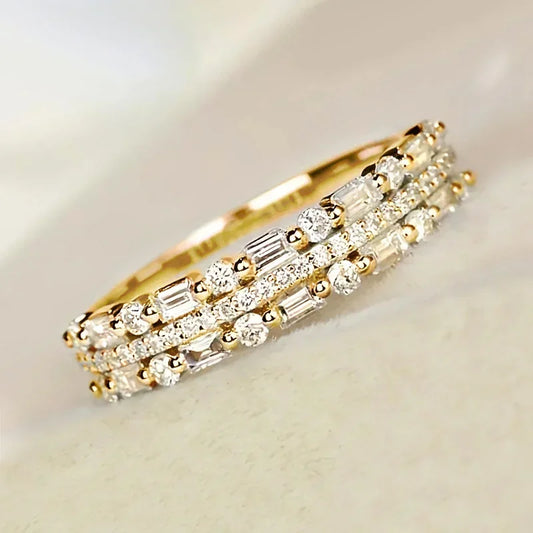 Dazzling Zirconia Finger Ring Lady Engagement Ceremony Accessories for Women Fashion Versatile Jewelry  Wedding Party