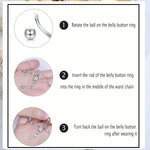 Drperfect Stainless Steel Unique Belly Button Ring with Waist Chain Dangle Rings Bikini Body Chain Waist Chains Fashion Jewelry