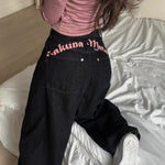 Gagarich Embroidered Letter Printed Jeans 2025 Spring Women New Style Sweet Cool Spicy Girl High Waist Temperament Skinny Pants