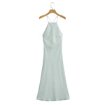 2023 Summer New Women's Dress Tanksilk-satin Feeling Sleeveless Dress 9588 Western Style Fashion