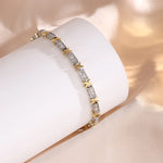 RAKOL 18K-Gold-plated X-shaped Full Zircon Bracelet For Women High Quality Cross Niche Design Luxury Wedding Party Jewelry