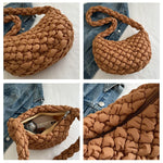 Fashion Winter Soft Pleated Plaid Shoulder Bags For Women, Casual Handbags Versatile Crossbody Bags For Daily Used