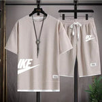 New summer men's casual short-sleeved T-shirt and shorts sportswear set, outdoor men's breathable jogging shorts 2-piece set