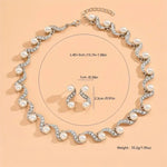 Ladies Elegant Imitation Pearl S-Shape Necklace Earring Set Bridal Clavicle Chain Jewelry for Weddings Women Jewelry Gift