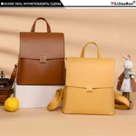 Fashion Bagpack Ladies New Elegant Leather Knapsack for Women Large Capacity Backpacks Female Simple Travel Daypack School Bag