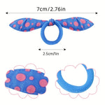 100Pcs/bag Ladies Lovely Rabbit Ear Hair Cord Wave Point Flower Print Cloth Art Hair Rope Hair Accessories