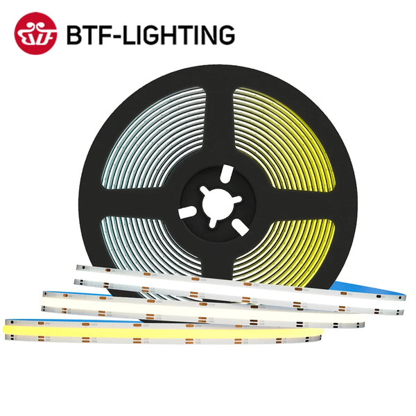 FCOB CCT LED Light Strip 640 LEDs High Density Flexible FOB COB 10mm Led Lights RA90 2700K to 6000K Linear Dimmable DC12V DC24V
