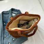 Women Large Capacity Shoulder Bags with Pockets Compartments Cord Tote Bag Handbags for School Work Shopping