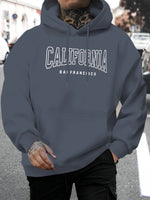 Men'S Fashion Casual Pullover Hoodie  Print Regular Fit Stretch Fabric Hooded  Long Sleeve Comfortable Versatile Top