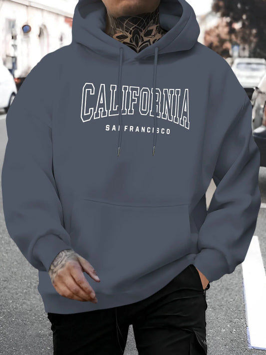 Men'S Fashion Casual Pullover Hoodie  Print Regular Fit Stretch Fabric Hooded  Long Sleeve Comfortable Versatile Top