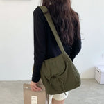 Korean Style Flap Nylon Bow Crossbody Bag Messenger Bag Niche Design Light Soft Nylon Bag Large Capacity Tote Bag Shoulder Bag