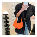 New Style Solid Color Women's Handbag with Stone Pattern Underarm Bag