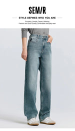 Semir Jeans Women Simple Long Trousers 2025 New Spring Straight Tube Trousers Trendy