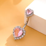 14G Heart Flower Shaped Navel Piercing Ornament Water Drop Belly Button Piercing Pendant Belly Nombril Piercing Women Jewelry