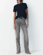 High Waist Wide Leg Long Jeans Versatile Casual Spring New Women's Faion Jeans Casual Match All Seasons High Waist Wide Leg...