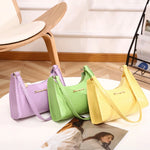 Fashion PU Shoulder Bag Casual Versatile Underarm Bags Simple Solid Color Handbag