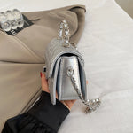 Women's Small Crossbody Bag Single Shoulder Handbag with Chain Strap - Mini Purse for Casual Daily Evening Use