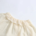 TWOTWINSTYLE Solid Loose Sheer Blouses for Women High Neck Long Sleeves Patchwork Ruffles Folds Elegant Blouse Female Clothing