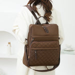 Fashion Plaid Daypack Women Waterproof Nylon Backpack Purse Ladies Large Capacity Book Bag Outdoor Travel Weekend Schoolbags