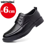 Spring/Summer Men 37-45 Men's Flat/6CM Heightening Elevator Shoes Business Formal Leather Shoes Man British Casual Wedding Suit