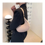 New Style Solid Color Women's Handbag with Stone Pattern Underarm Bag