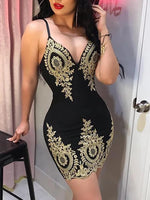 Sexy summer party halter dress Sleeveless slim-fit mini dress with low neck and halter back