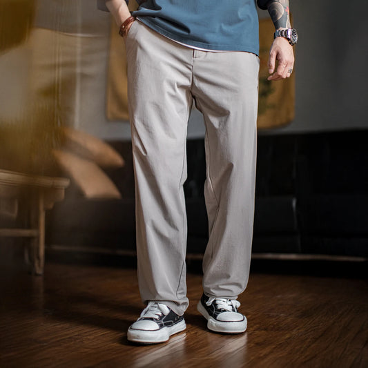 Maden Casual Men's CleanFit Dress Pants Solid Color Straight Trousers with YKK Zipper Fly Timeless Office Pants for Business