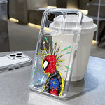 Marvel Spider Man Oil Painting Soft Phone Case For iPhone 16 15 13 Pro Max 13 12 11 Pro X XR XS MAX 14 Plus Y2k Anti Fall Cases