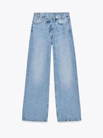 DFCF American Style Vintage Washed Jeans Women Y2k Streetwear Fashion High Waist Loose Wide Leg Pants 2025 New Casual Jeans