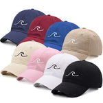Men's Baseball Cap Women's Washed Cotton Waves Embroidery Embroidery Dad Hat Sport Golf Caps For Man Sun Hats Dropshipping