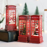 Christmas Chestnut Telephone Booth Christmas Desktop Decoration Luminous Telephone Booth Creative Night Light Christmas Gifts