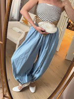 Tossy Summer Fashion Pocket Bloomers Female Trousers Pleated Loose High Waist Patchwork Bandage Streetwear Wide Leg Women Pants