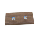 Small Blue Color Lilac Flower Stud Earring for Women Sweet Temperament Mini Jewelry Accessories Wholesale Christmas Day Gift