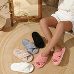 Women Corduroy Cross Strap Home Slippers Men Soft Warm Flat Slides Family Indoor Fashion Concise Plush Sandals For Four Seasons