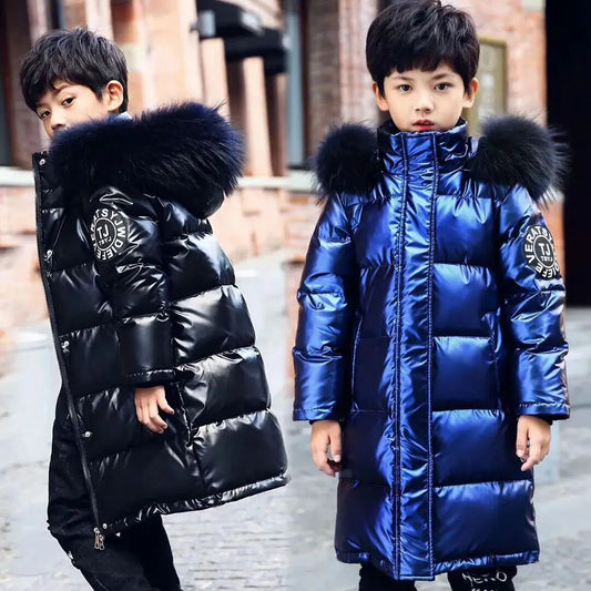 Winter Boy Girl  Down Coat 2024 New Children Thickened Warm Jackets Kids  Hooded Padded Outerwear Teenager Cotton Clothes 4-14Y