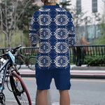 Men's Printed Casual Loose V Neck Luxury Textured Jacquard Fabric Half-Sleeved T-Shirt and Shorts Two-Piece Set, Fashionable Summer Men's Suit, Loose Fit, Breathable and Comfortable