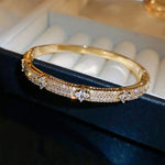 2025 New Four Leaf Flower Cube Zirconia Bracelet for Women Office Party Friends Gift    Jewelry Accessories