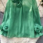 Ruffle Chiffon Blouse Summer Women Lantern Sleeve Fashion Slim Loose Vacation Ladies Y2K Casual Chic Tops