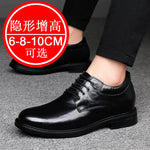Leather Casual Elevator Shoes for Men 10cm Invisible Height Increase Casual Sneakers Business Formal Shoes