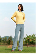 Semir Jeans Women Frayed Wide-Leg Pants Leg-Straightening 2024 Winter New Flare Pants Hong Kong Style Denim Trousers